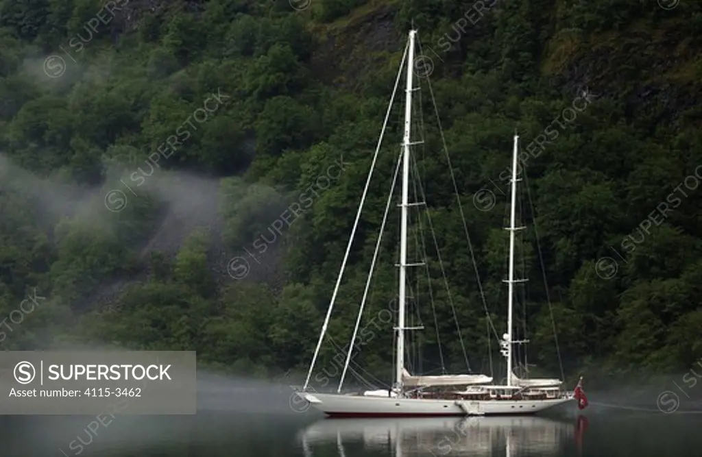 180ft Superyacht 'Adele' exploring the Norwegian Fjords in the Sognefjord area, during week 25 of her maiden voyage.