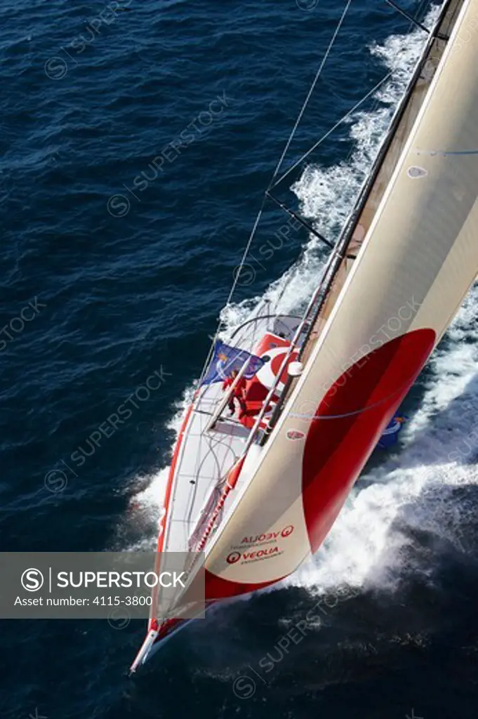 Veolia Environment 2', 2010 skippered by Roland Jourdain, during qualification for 2010 Route du Rhum, France, 2010.