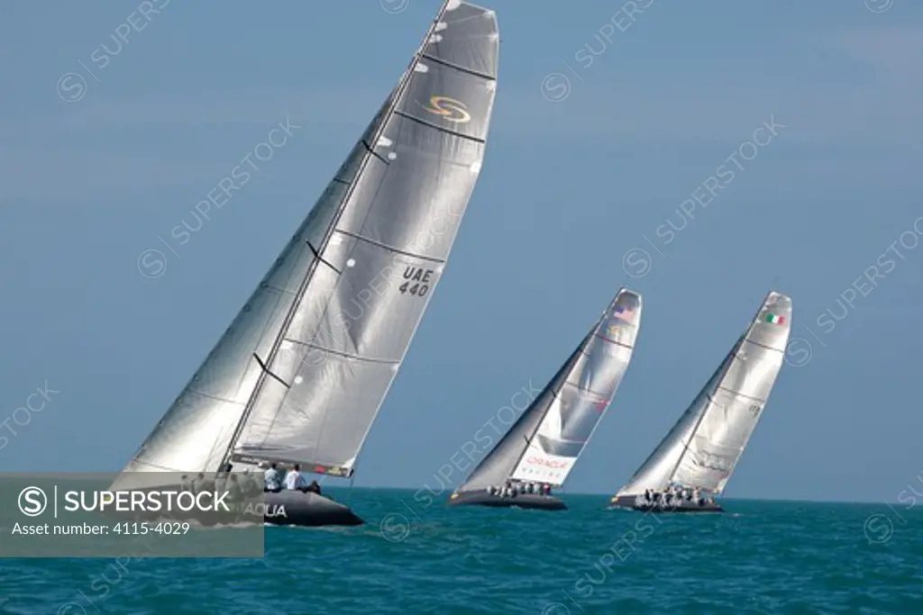 Fleet during a race in Key West Race Week. Florida, USA, January 2011.