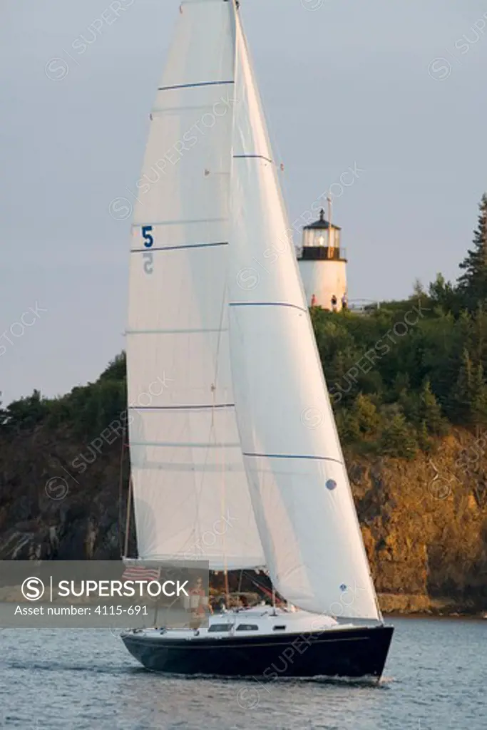 Yacht 'Sabre Spirit' sailing off Portland, Maine