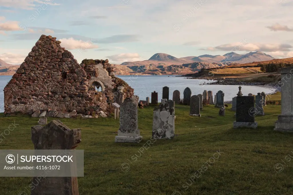 Ruins of a church and cemetery, Church of Scotland, Sand Laide, Scotland