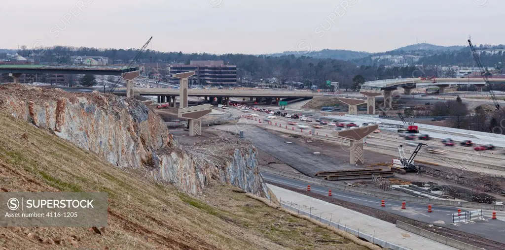 USA, Arkansas, Little Rock, Freeway construction site