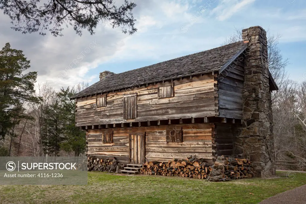 USA, Arkansas, Conway, Cadron Settlement, Replica of 18th century Cadron Blockhouse