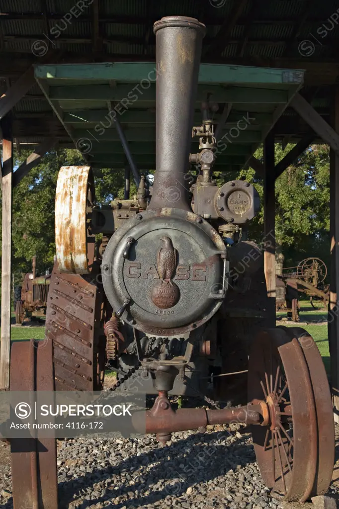 Case steam tractor engine at a museum, Plantation Agriculture Museum, Arkansas, USA