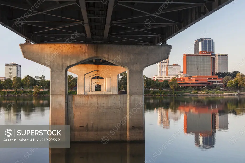 Under the Main St Bridge, into Little Rock