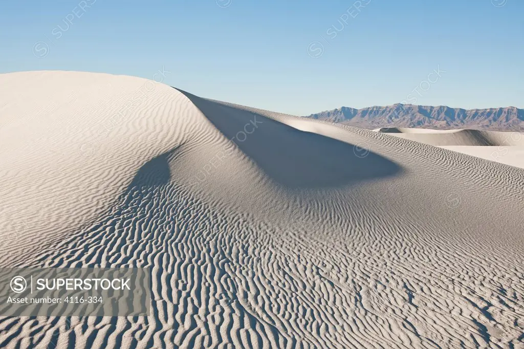 Sand dunes in a desert, White Sands National Monument, San Andres Mountains, New Mexico, USA