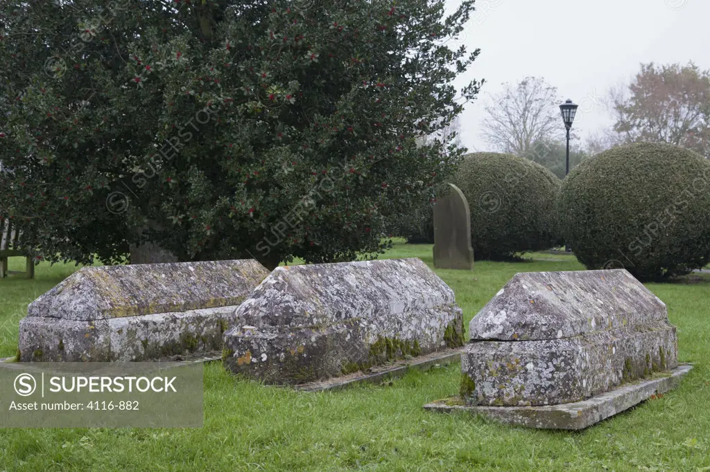 Gravestones at The Church of St. Peter and St. Paul, Lavenham, Suffolk, England