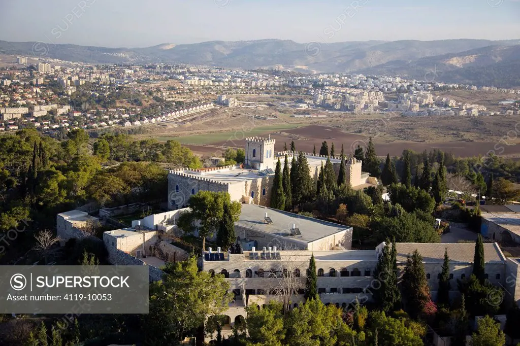 An aerial photo of Beit Jamal monastery