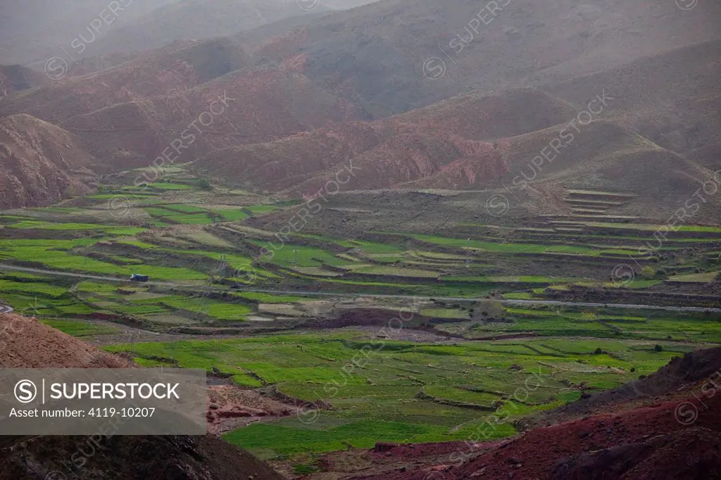 Photograph of the terraces of Tizi_n_tichka, Morocco