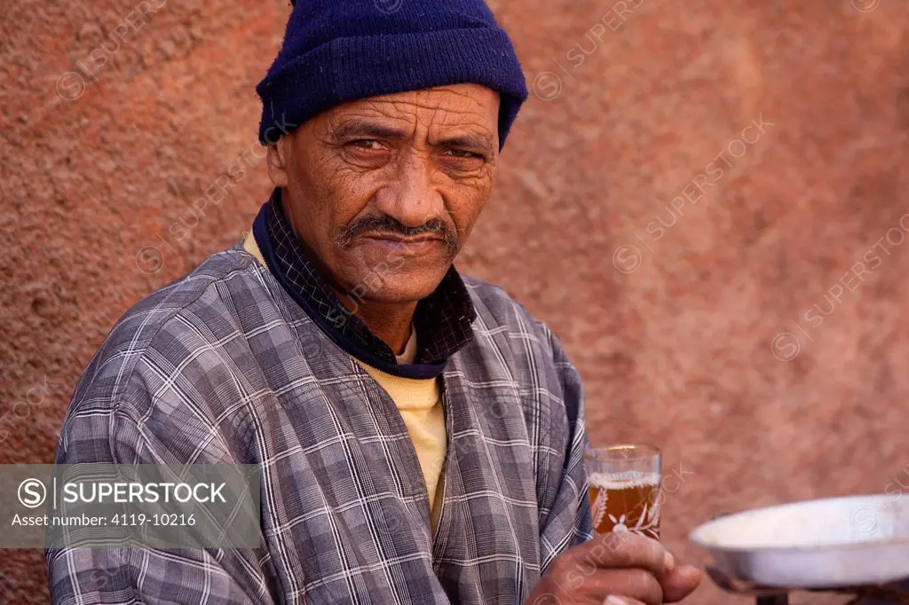Closeup of a Moroccan man in Marrakech , Morroco