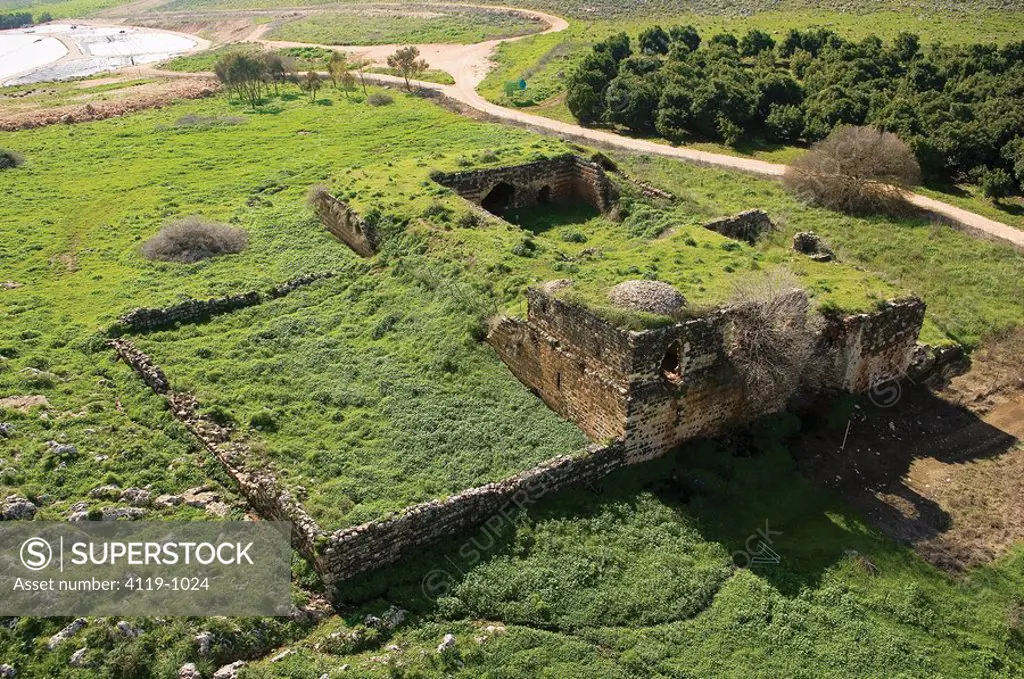 Aerial view of the Pit of Joseph at Jubb Yusuf in the Lower Galilee