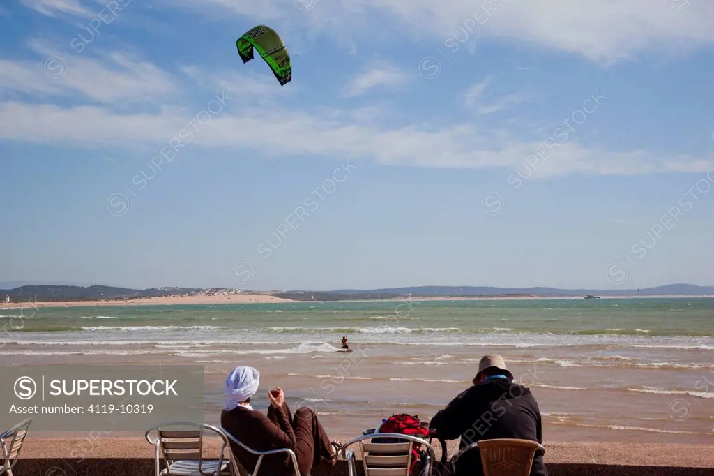 Photograph of kite_surfing on the shores of the Moroccan city of Essaouira