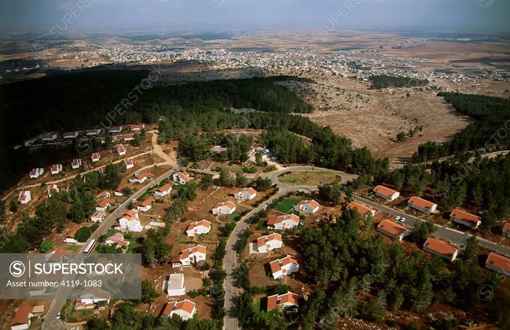 Aerial photograph of the Israeli Settlement of Kadim in Samaria