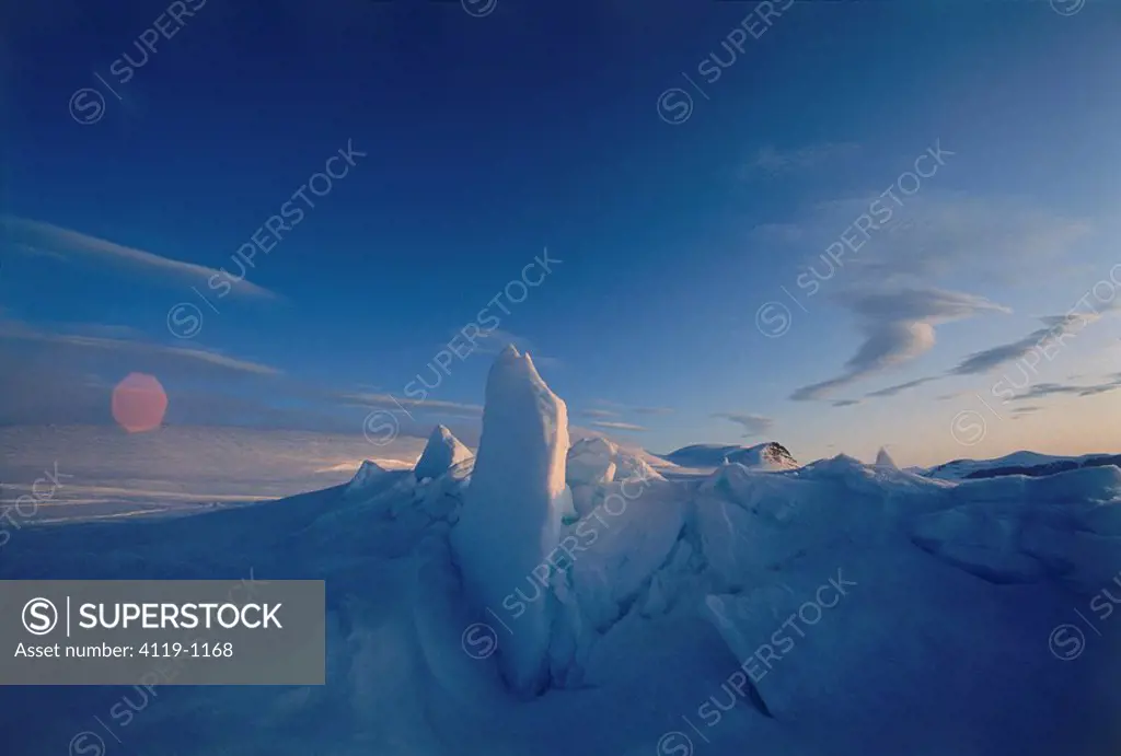 Abstract view of the ice prairie in Baffin Canada