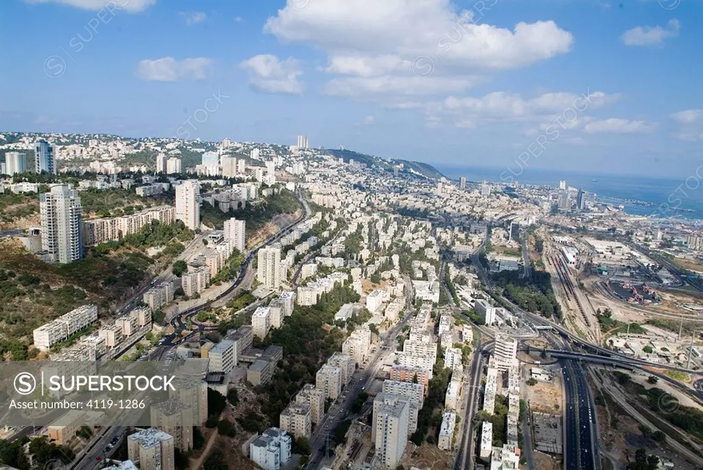 Aerial photograph of the city of Haifa