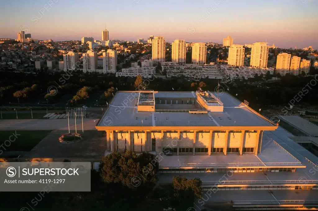 Aerial photograph of Israel´s parliament in Jerusalem