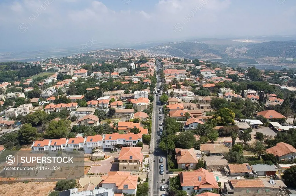 Aerial photograph of the village of Zikhron Ya´aqov