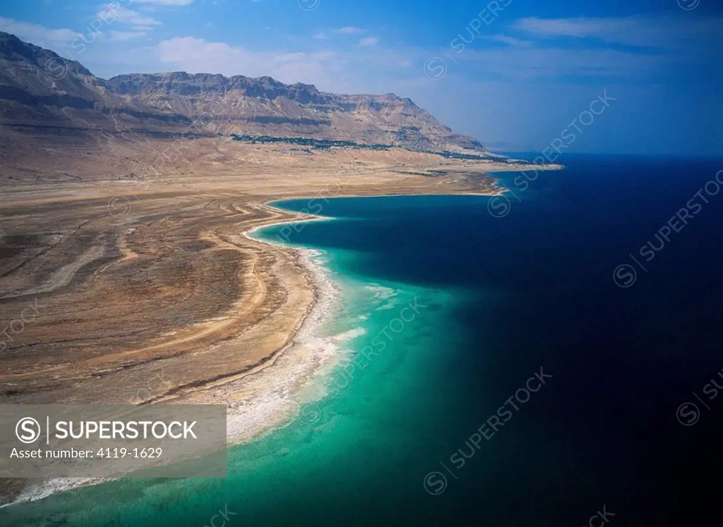 Aerial view of the northern basin of the dead sea