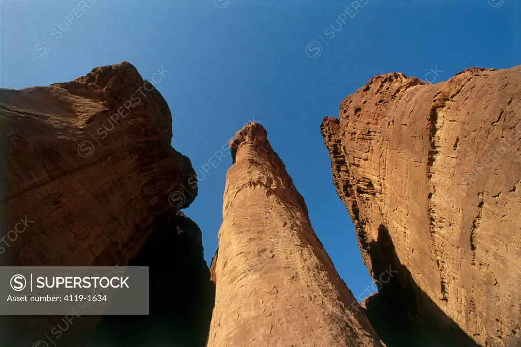 Photograph of Solomon´s pillars in the Timna valley in the Arava