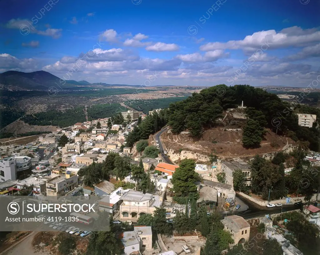 Aerial view of the Castle of Safed in the Upper Galilee