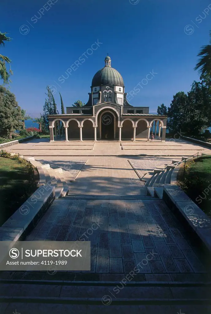 Photograph of the church of the Beatitudes in the sea of Galilee