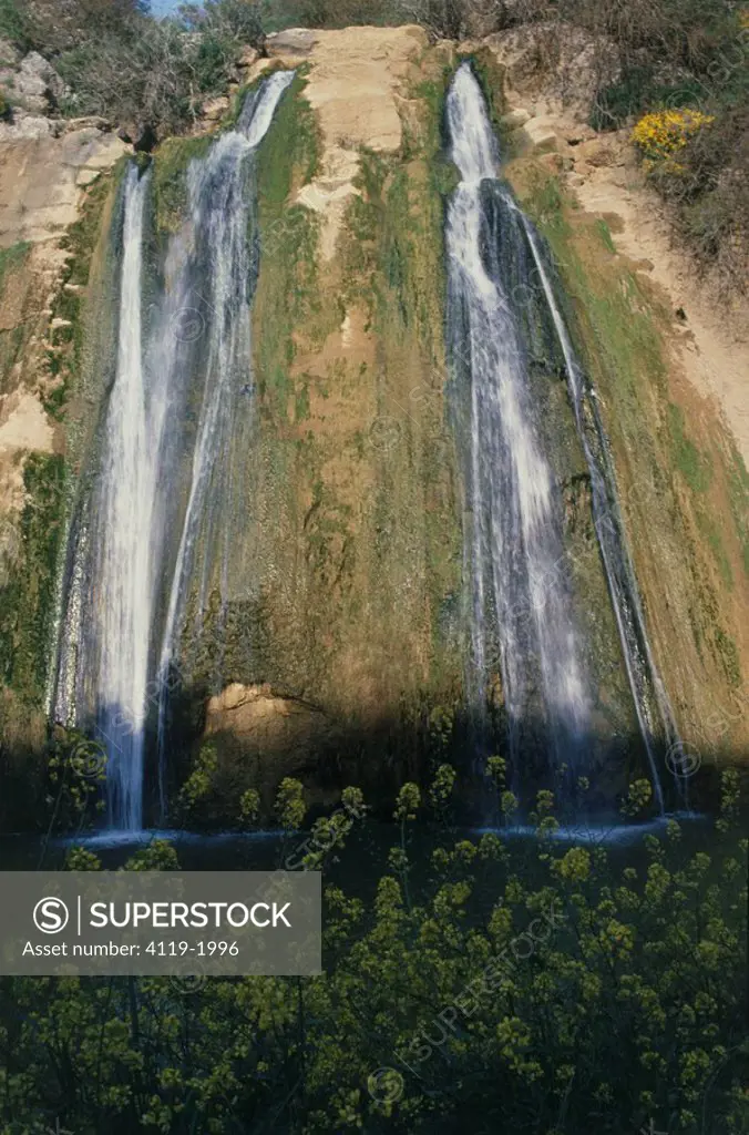 Photograph of the Tanur waterfall in the Upper Galilee