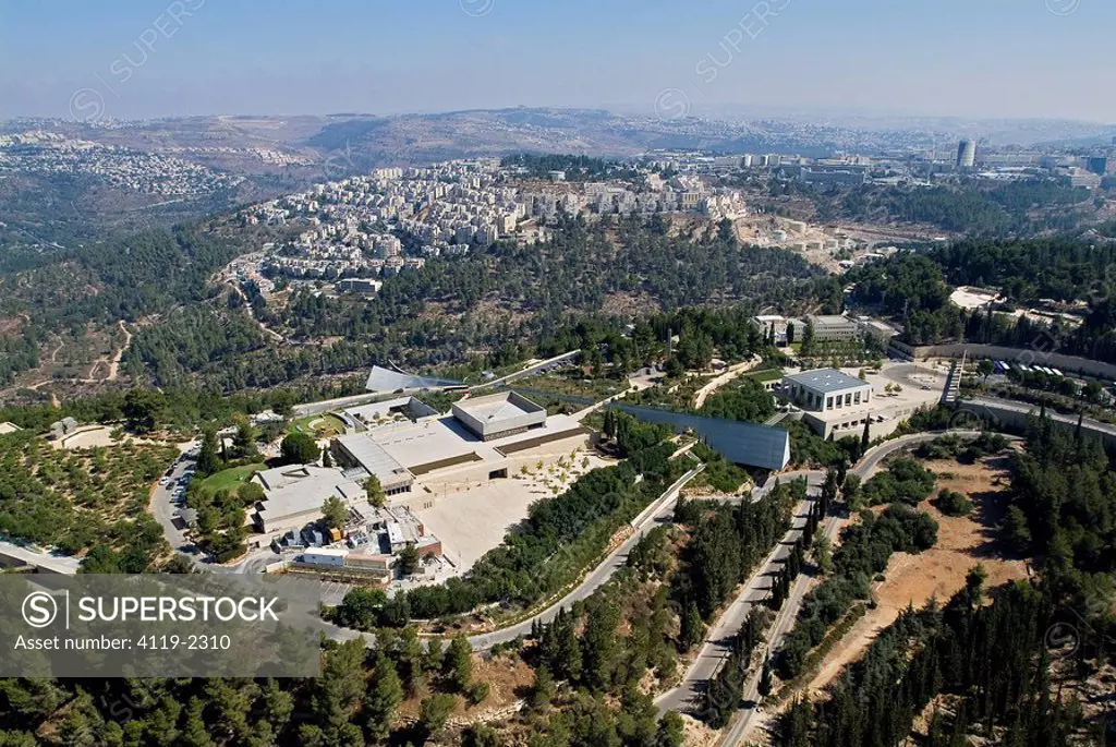 Aerial photograph of Yad VaShem in Western Jerusalem