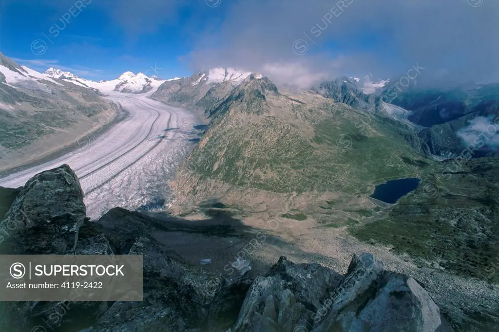 Photograph of a glacier in Switzerland