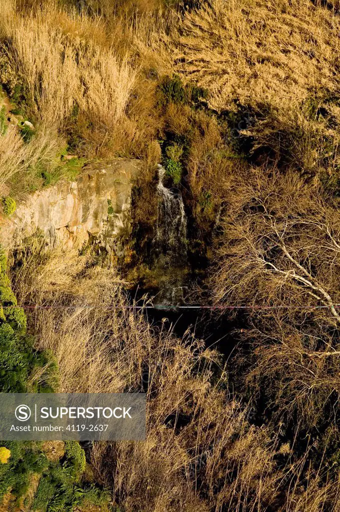 Aerial photograph of a stream in the southern Golan Heights