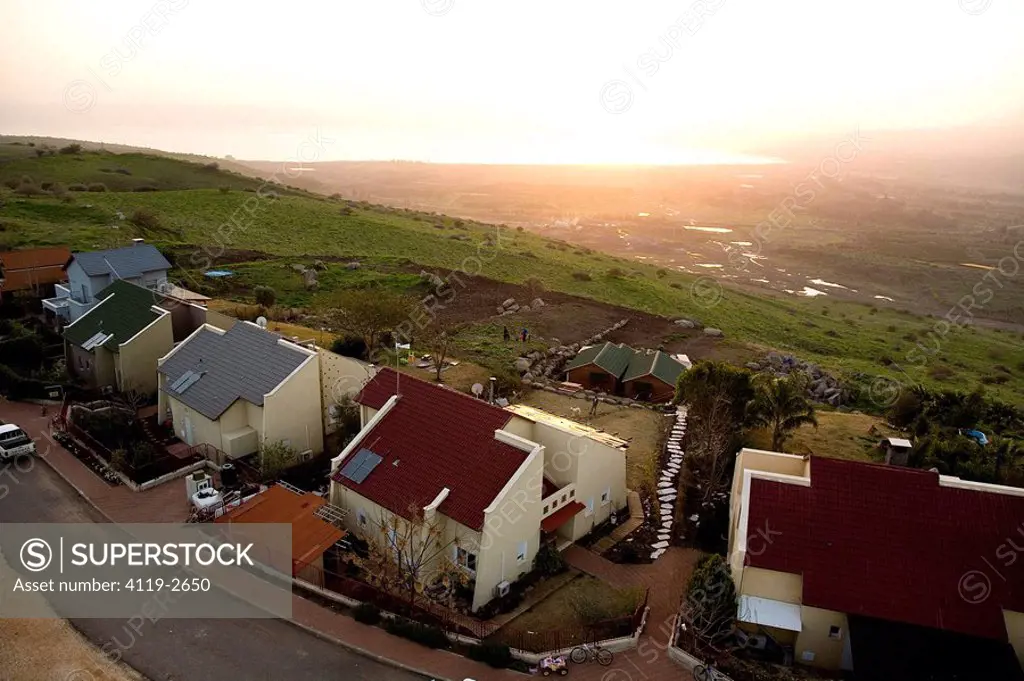 Aerial photograph of the village of Ma´ale Gamla in the southern Golan Heights