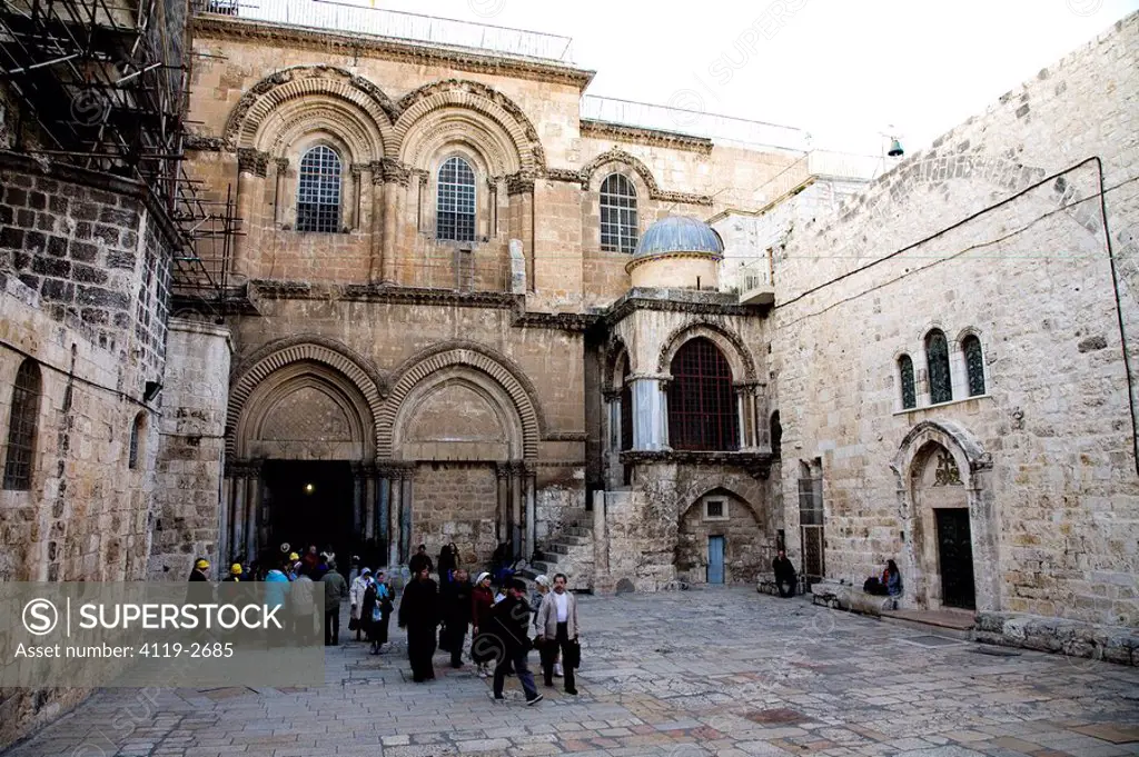 Photograph of the church of the Holy Sepulchre in the old city of Jerusalem