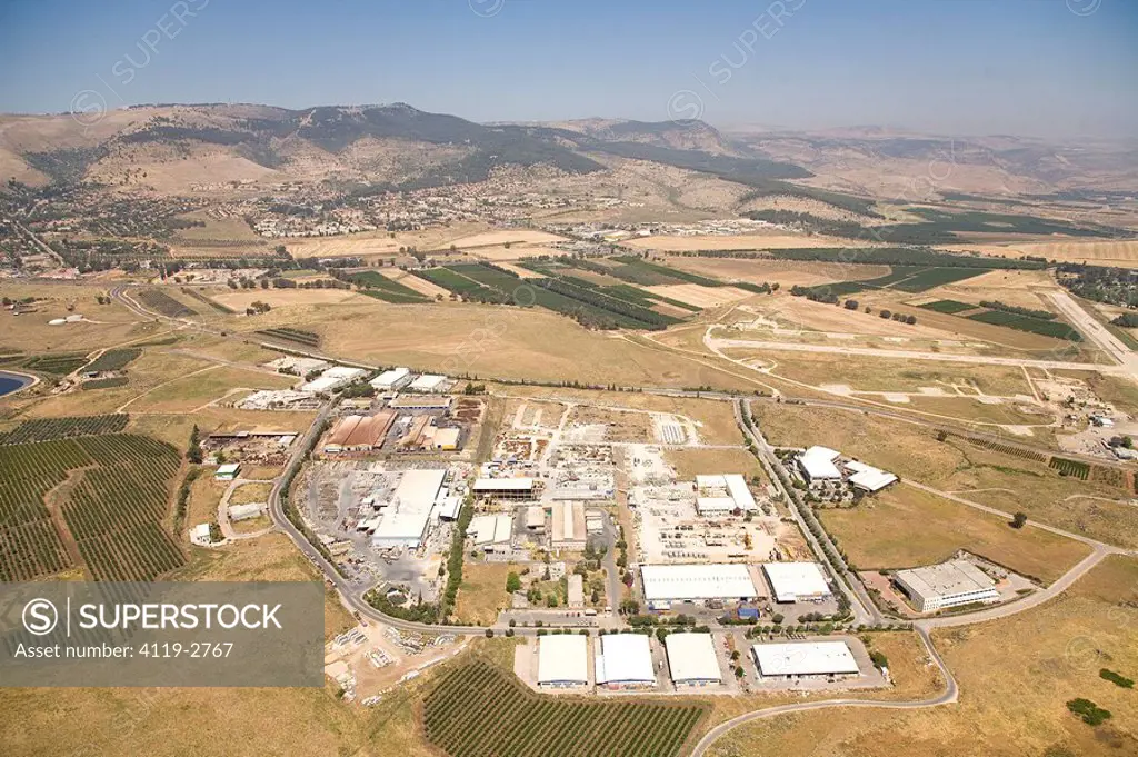 Aerial photograph of the Industrial park of Zahar in the Upper Galilee