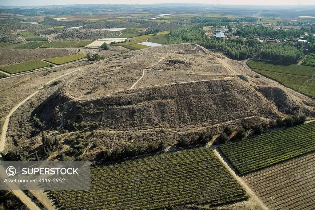 Aerial view of mound Lachish