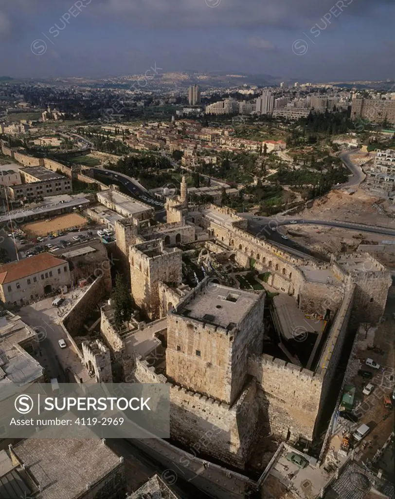 Aerial view of the city of David in Jerusalem