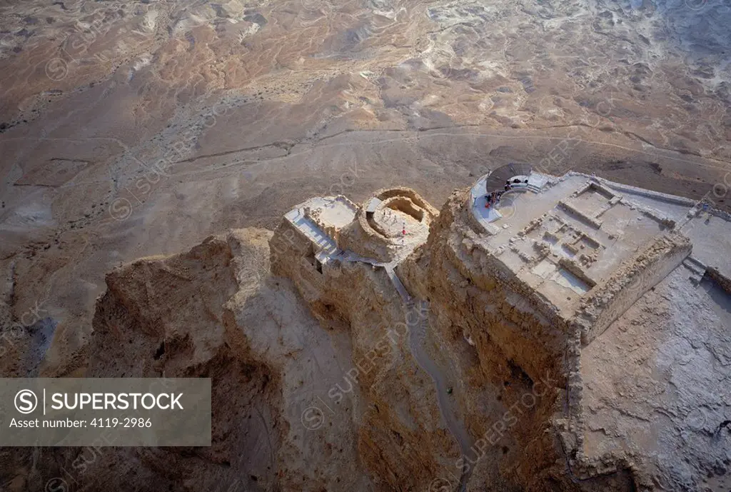 Aerial photograph of the fortress of Masada