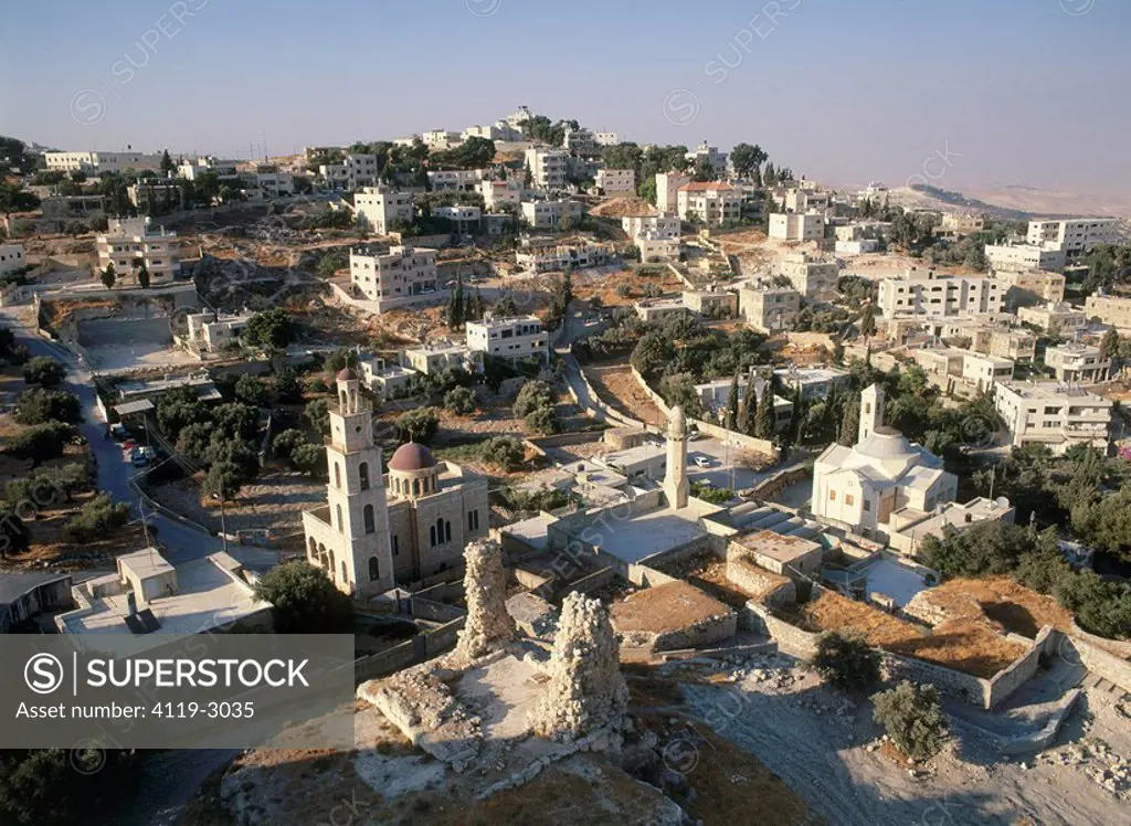 Aerial photograph of the village of El_Azriya in eastern Jerusalem