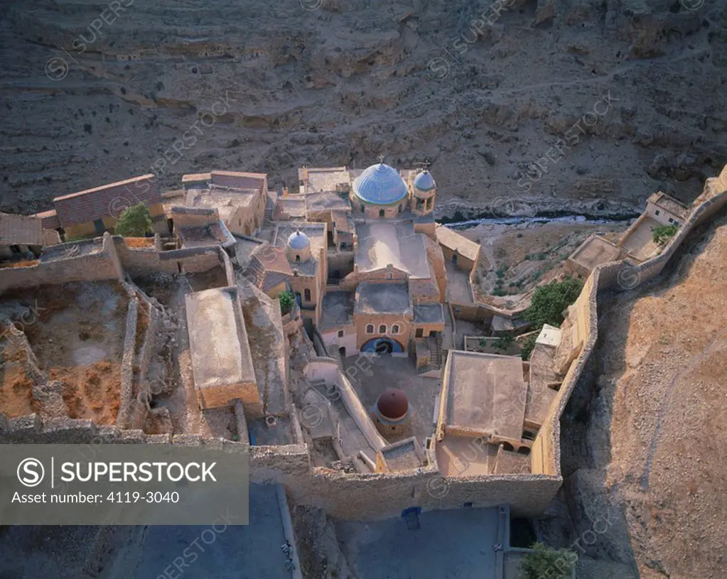 Aerial view of the monastery of Mar Saba in the Judean Desert