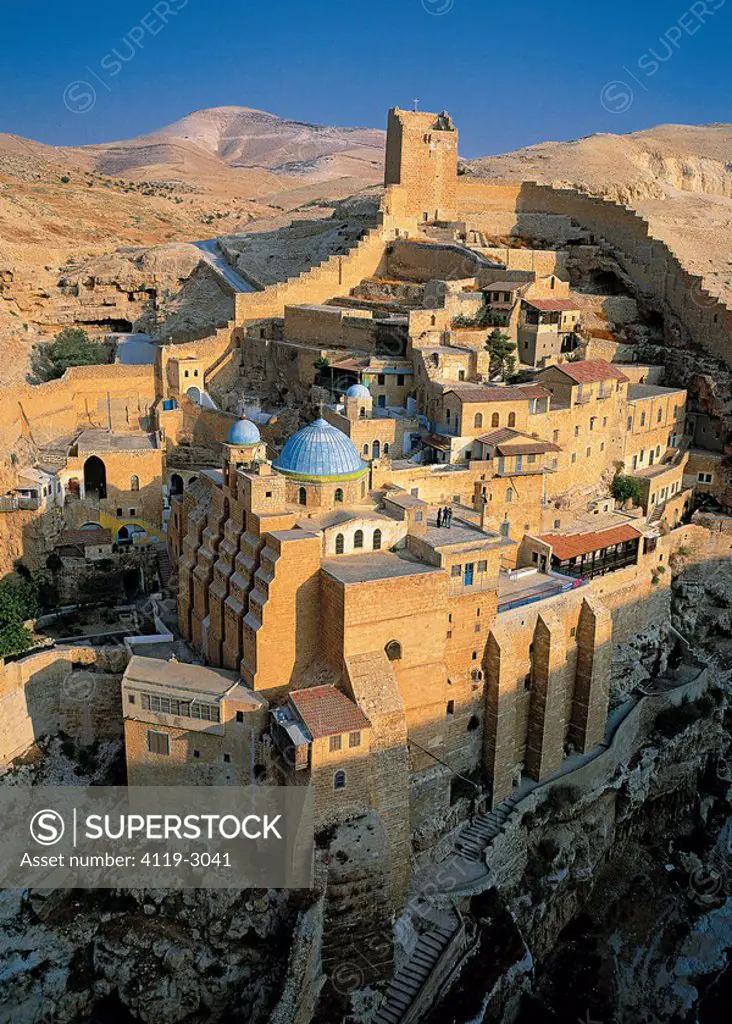 Aerial view of the monastery of Mar Saba in the Judean Desert