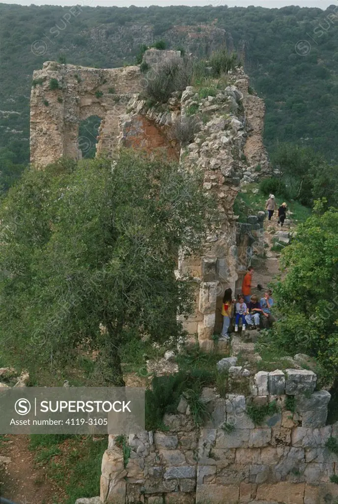 Photograph of the Castle of Montfort in the western Galilee