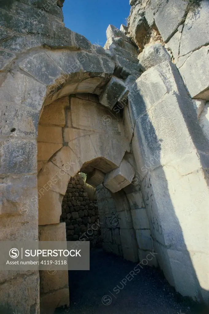 Photograph of the gate of the Nimrud fortress in the northern Golan Heights