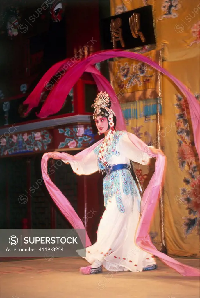 Photograph of a Chinese actress in a teather in China