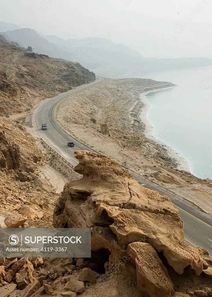 Photograph of the Dead Sea costal road