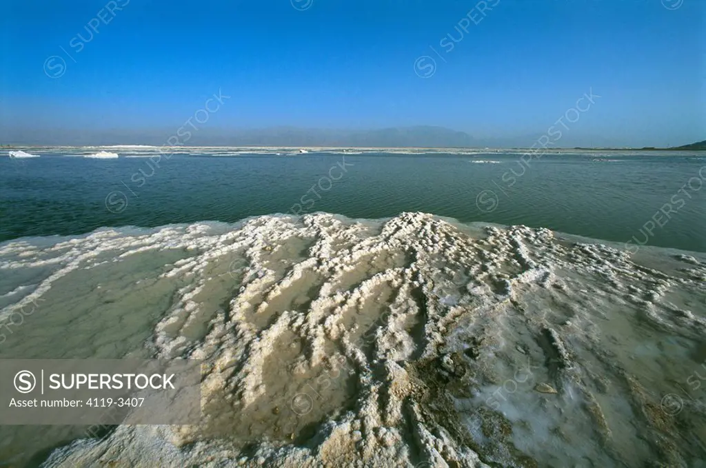 Aerial view of the southern basin of the Dead sea