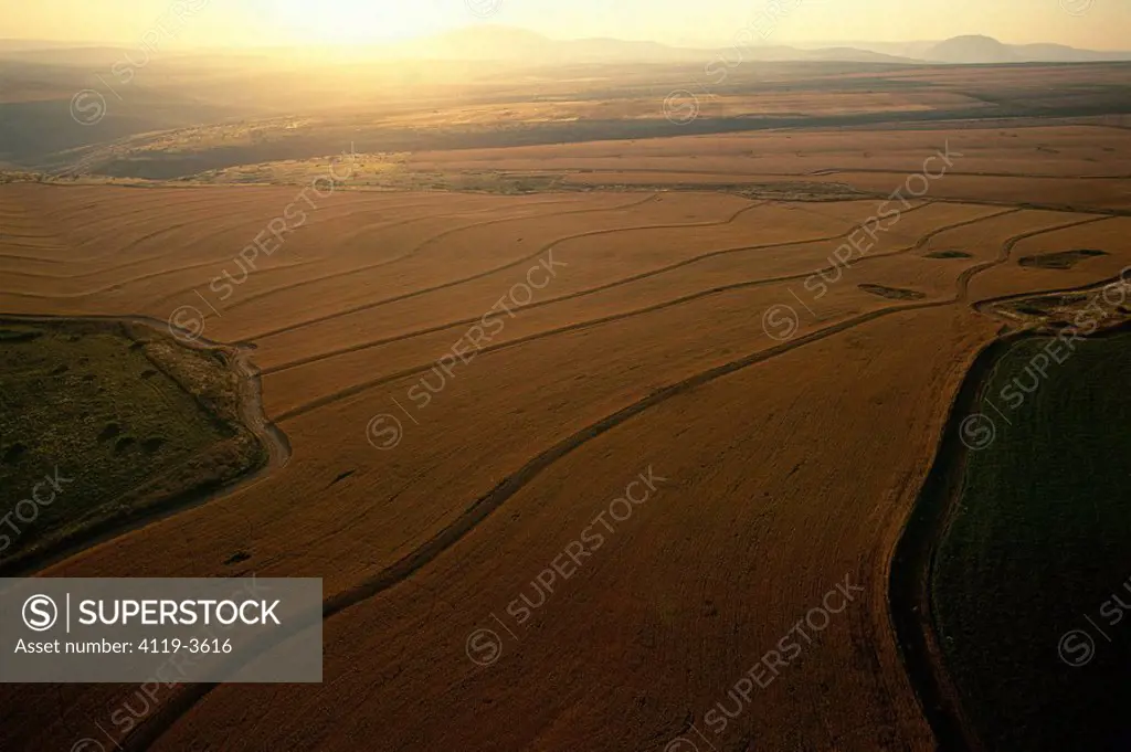 Aerial photograph og the fields of Issachar Heights in the Lower Galilee