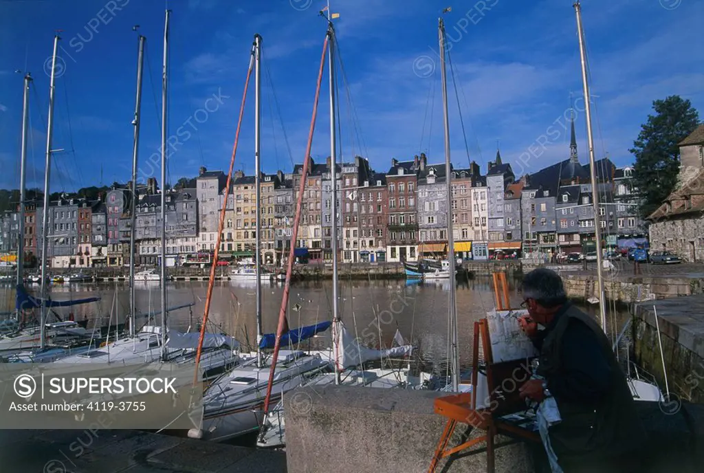 Photograph of a boat marina in Normandy France