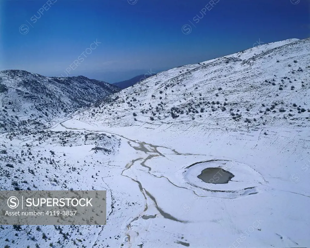 Aerial photograph of the Mun pool in the Northern Golan Heights