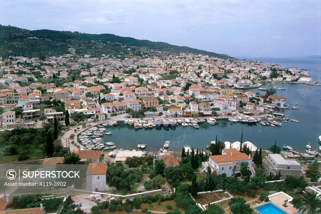 Aerial photograph of the Greek city of Spetses