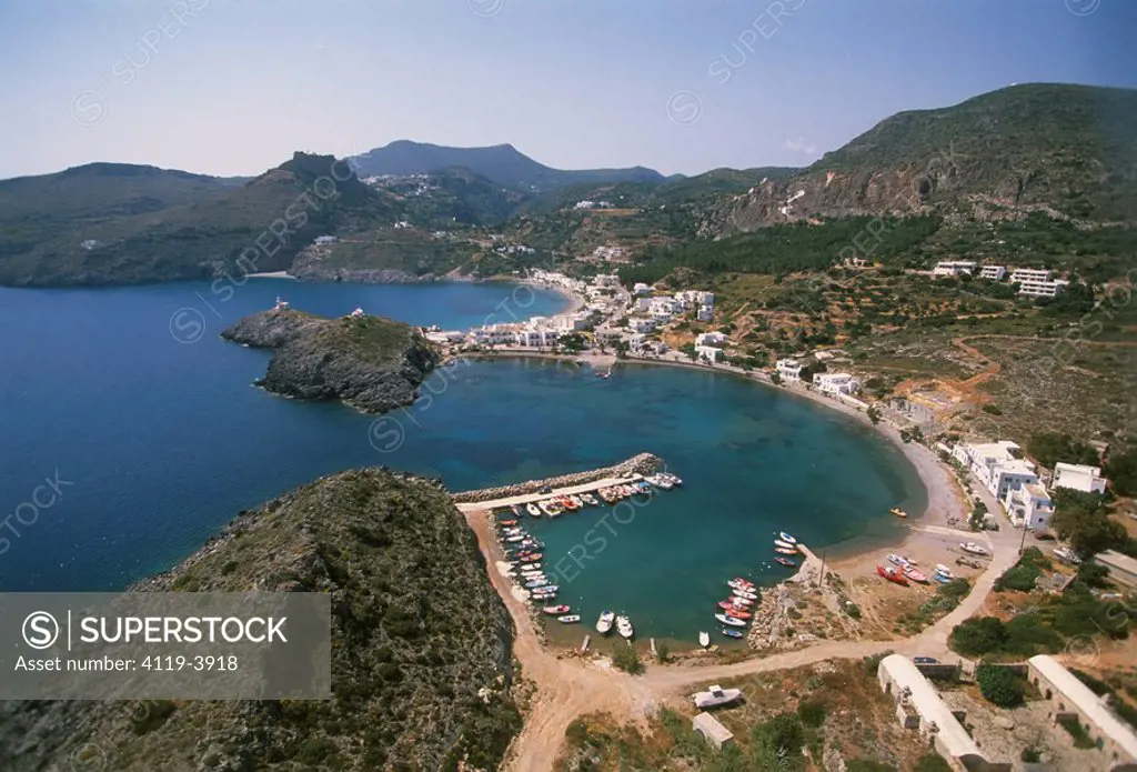 Aerial photograph of the Greek island of Kythira