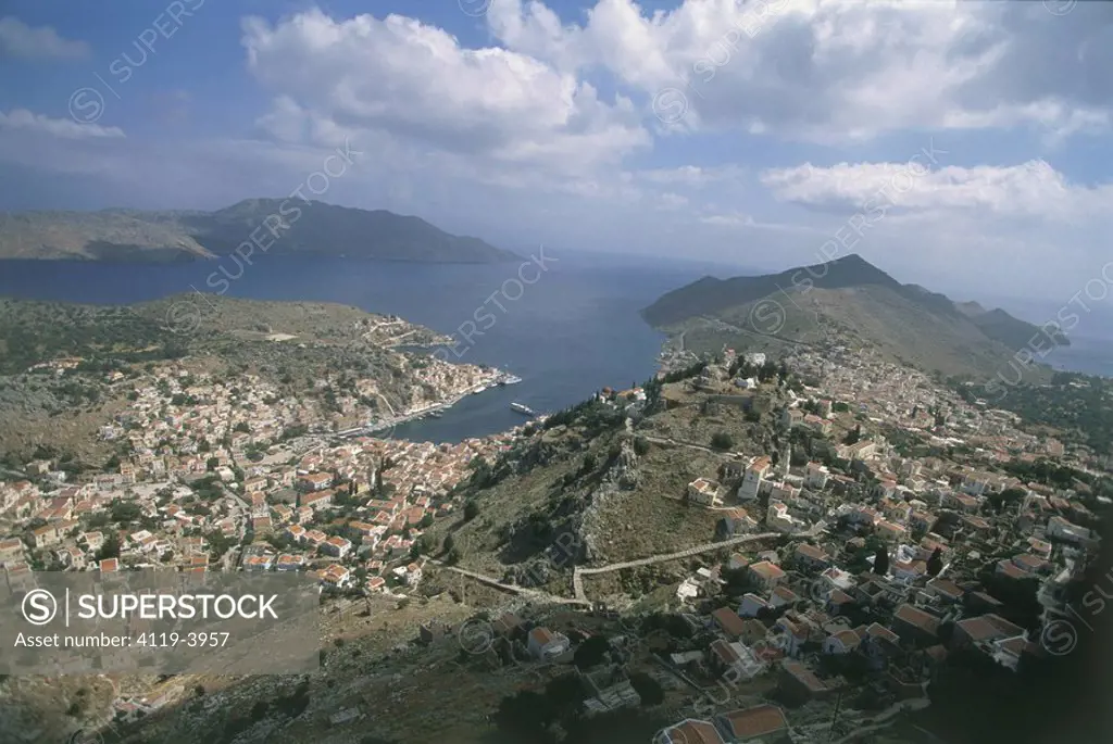 Aerial photograph of the Greek island of Simi