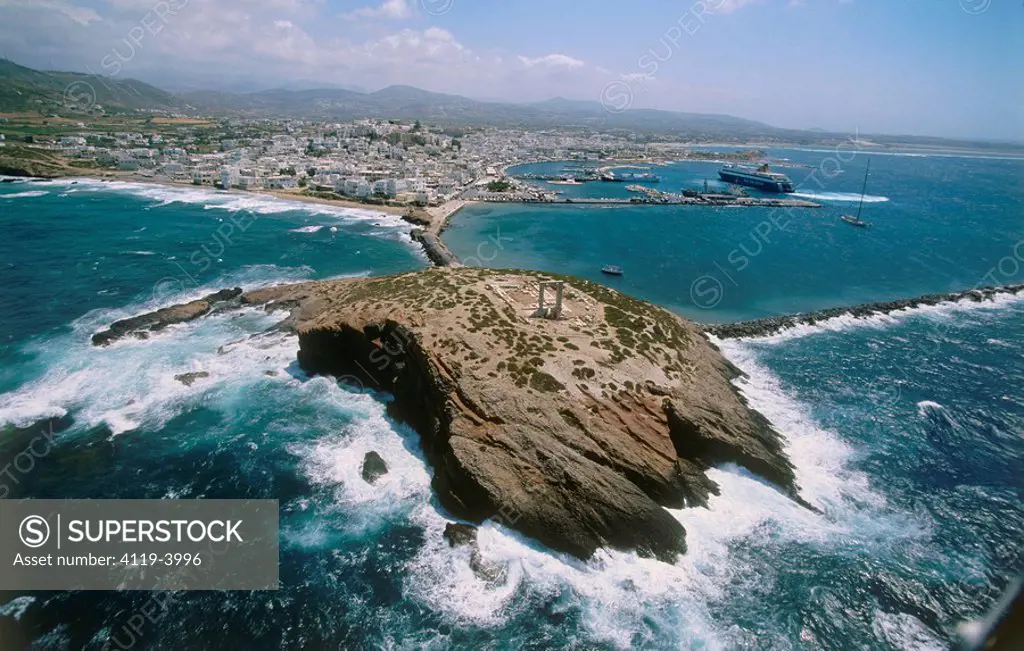 Aerial photograph of the Greek Island of Naxos